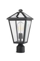One Light Outdoor Post Mount Fixture by Z-Lite - Talbot Collection, Black Finish - 579PHMR-BK