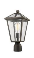 One Light Outdoor Post Mount Fixture by Z-Lite - Talbot Collection, Oil Rubbed Bronze Finish - 579PHMR-ORB
