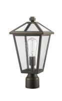 One Light Outdoor Post Mount Fixture by Z-Lite - Talbot Collection, Oil Rubbed Bronze Finish - 579PHMR-ORB