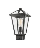 One Light Outdoor Post Mount Fixture by Z-Lite - Talbot Collection, Black Finish - 579PHMS-BK