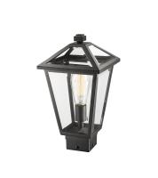 One Light Outdoor Post Mount Fixture by Z-Lite - Talbot Collection, Black Finish - 579PHMS-BK