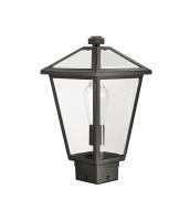 One Light Outdoor Post Mount Fixture by Z-Lite - Talbot Collection, Black Finish - 579PHMS-BK