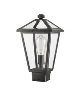 One Light Outdoor Post Mount Fixture by Z-Lite - Talbot Collection, Black Finish - 579PHMS-BK