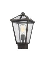 One Light Outdoor Post Mount Fixture by Z-Lite - Talbot Collection, Oil Rubbed Bronze Finish - 579PHMS-ORB