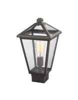 One Light Outdoor Post Mount Fixture by Z-Lite - Talbot Collection, Oil Rubbed Bronze Finish - 579PHMS-ORB