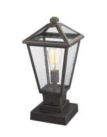 One Light Outdoor Pier Mounted Fixture by Z-Lite - Talbot Collection, Oil Rubbed Bronze Finish - 579PHMS-SQPM-ORB