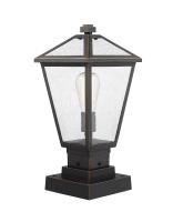 One Light Outdoor Pier Mounted Fixture by Z-Lite - Talbot Collection, Oil Rubbed Bronze Finish - 579PHMS-SQPM-ORB