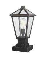 One Light Outdoor Pier Mounted Fixture by Z-Lite - Talbot Collection, Oil Rubbed Bronze Finish - 579PHMS-SQPM-ORB