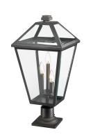 Three Light Outdoor Pier Mounted Fixture by Z-Lite - Talbot Collection, Black Finish - 579PHXLR-533PM-BK