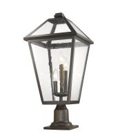 Three Light Outdoor Pier Mounted Fixture by Z-Lite - Talbot Collection, Oil Rubbed Bronze Finish - 579PHXLR-533PM-ORB