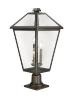 Three Light Outdoor Pier Mounted Fixture by Z-Lite - Talbot Collection, Oil Rubbed Bronze Finish - 579PHXLR-533PM-ORB
