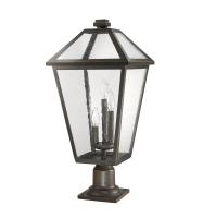 Three Light Outdoor Pier Mounted Fixture by Z-Lite - Talbot Collection, Oil Rubbed Bronze Finish - 579PHXLR-533PM-ORB