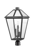 Three Light Outdoor Post Mount Fixture by Z-Lite - Talbot Collection, Black Finish - 579PHXLR-BK