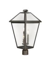 Three Light Outdoor Post Mount Fixture by Z-Lite - Talbot Collection, Oil Rubbed Bronze Finish - 579PHXLR-ORB