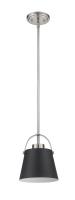 One Light Pendant by Z-Lite - Z-Studio Collection, Matte Black + Brushed Nickel Finish - 726MP-MB+BN