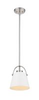 One Light Pendant by Z-Lite - Z-Studio Collection, Matte White + Brushed Nickel Finish - 726MP-MW+BN