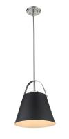 One Light Pendant by Z-Lite - Z-Studio Collection, Matte Black + Brushed Nickel Finish - 726P-MB+BN
