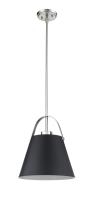 One Light Pendant by Z-Lite - Z-Studio Collection, Matte Black + Brushed Nickel Finish - 726P-MB+BN