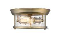 Two Light Flush Mount by Z-Lite - Sonna Collection, Heritage Brass Finish - 727F10-HBR