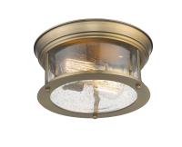 Two Light Flush Mount by Z-Lite - Sonna Collection, Heritage Brass Finish - 727F10-HBR