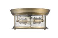 Two Light Flush Mount by Z-Lite - Sonna Collection, Heritage Brass Finish - 727F10-HBR