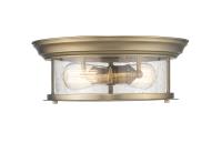 Two Light Flush Mount by Z-Lite - Sonna Collection, Heritage Brass Finish - 727F13-HBR