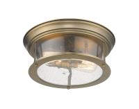 Two Light Flush Mount by Z-Lite - Sonna Collection, Heritage Brass Finish - 727F13-HBR