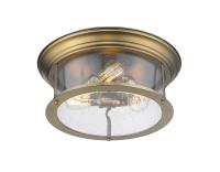 Three Light Flush Mount by Z-Lite - Sonna Collection, Heritage Brass Finish - 727F16-HBR