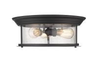 Three Light Flush Mount by Z-Lite - Sonna Collection, Matte Black Finish - 727F16-MB