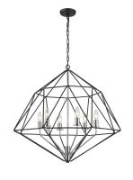 Six Light Chandelier by Z-Lite - Geo Collection, Matte Black + Chrome Finish - 918-30MB-CH