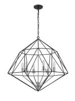 Six Light Chandelier by Z-Lite - Geo Collection, Matte Black + Chrome Finish - 918-30MB-CH