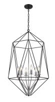 Six Light Chandelier by Z-Lite - Geo Collection, Matte Black + Chrome Finish - 918-35MB-CH