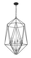 Six Light Chandelier by Z-Lite - Geo Collection, Matte Black + Chrome Finish - 918-35MB-CH