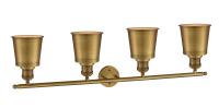 Four Light Bath Vanity by Innovations - Franklin Restoration Collection, Brushed Brass Finish - 215-BB-M9-BB