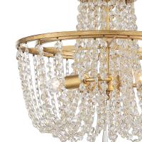 Three Light Semi Flush Mount by Crystorama - Arcadia Collection, Antique Gold Finish - ARC-1900-GA-CL-MWP