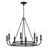 Eight Light Chandelier by Crystorama - Bailey Collection, Matte Black Finish - BAI-A2108-MK