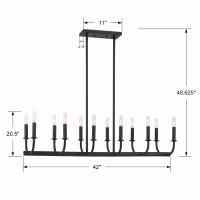 12 Light Chandelier by Crystorama - Bailey Collection, Matte Black Finish - BAI-A2112-MK