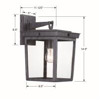One Light Outdoor Wall Sconce by Crystorama - Belmont Collection, Graphite Finish - BEL-A8062-GE
