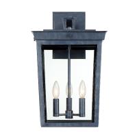 Three Light Outdoor Wall Sconce by Crystorama - Belmont Collection, Graphite Finish - BEL-A8063-GE