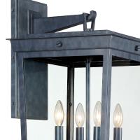 Four Light Outdoor Wall Sconce by Crystorama - Belmont Collection, Graphite Finish - BEL-A8064-GE