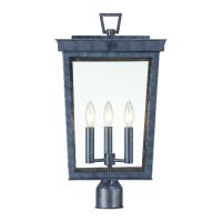 Three Light Outdoor Post Mount by Crystorama - Belmont Collection, Graphite Finish - BEL-A8069-GE