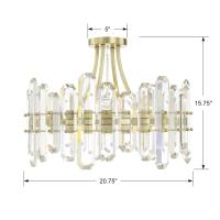 Four Light Semi Flush Mount by Crystorama - Bolton Collection, Aged Brass Finish - BOL-8884-AG