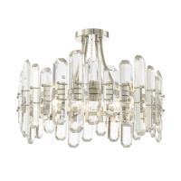 Four Light Semi Flush Mount by Crystorama - Bolton Collection, Polished Nickel Finish - BOL-8884-PN