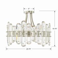 Four Light Semi Flush Mount by Crystorama - Bolton Collection, Polished Nickel Finish - BOL-8884-PN