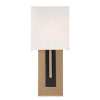 One Light Wall Sconce by Crystorama - Brent Collection, Vibrant Gold + Black Forged Finish - BRE-A3631-VG-BF