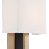 One Light Wall Sconce by Crystorama - Brent Collection, Vibrant Gold + Black Forged Finish - BRE-A3631-VG-BF