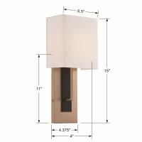 One Light Wall Sconce by Crystorama - Brent Collection, Vibrant Gold + Black Forged Finish - BRE-A3631-VG-BF