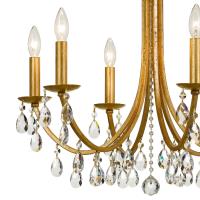 Six Light Chandelier by Crystorama - Bridgehampton Collection, Antique Gold Finish - 8826-GA-CL-S