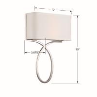 Two Light Wall Sconce by Crystorama - Brinkley Collection, Polished Nickel Finish - BRK-A3702-PN