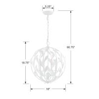 Four Light Chandelier by Crystorama - Broche Collection, Matte White Finish - 504-MT
